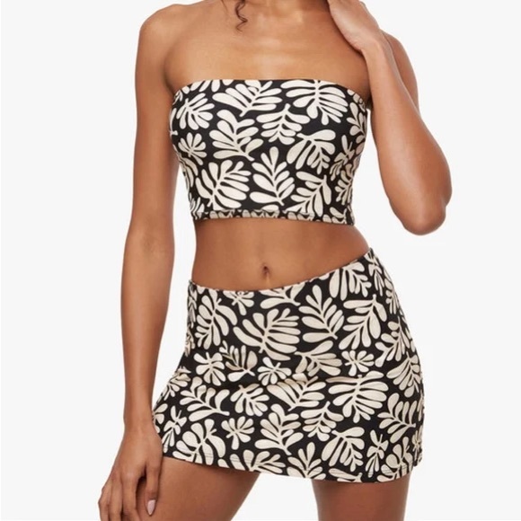 WEWOREWHAT Tube Skirt Safari Leaves Size XL - Picture 3 of 5